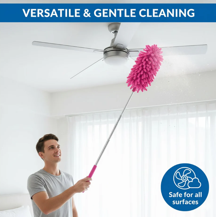 Feather Duster - Multipurpose Microfiber Fan Cleaning Duster for Quick and Easy Cleaning