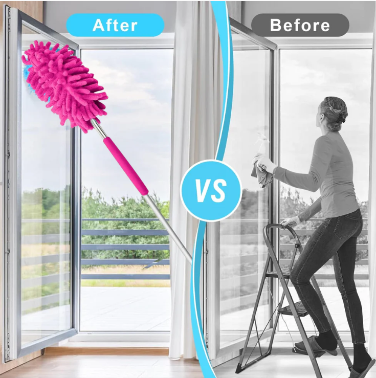 Feather Duster - Multipurpose Microfiber Fan Cleaning Duster for Quick and Easy Cleaning